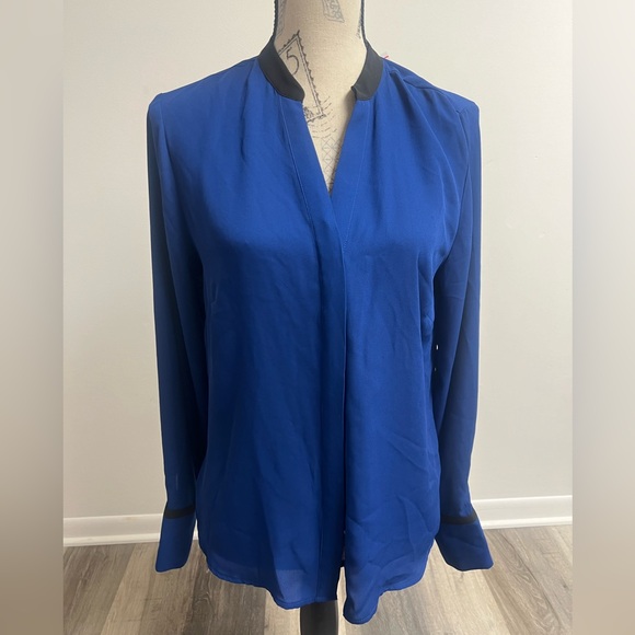 New York & Company Tops - NWT Royal Blue & Black Long Sleeve Blouse!